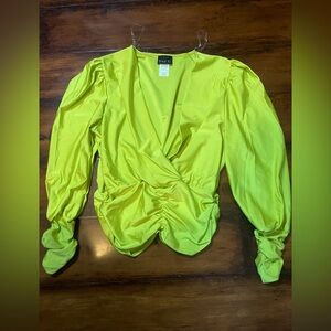 Lime Green Wrap Blouse by Day C